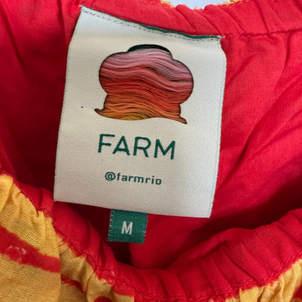 FARM Rio Red and Yellow Patterned Crop Top - Picture 3 of 3